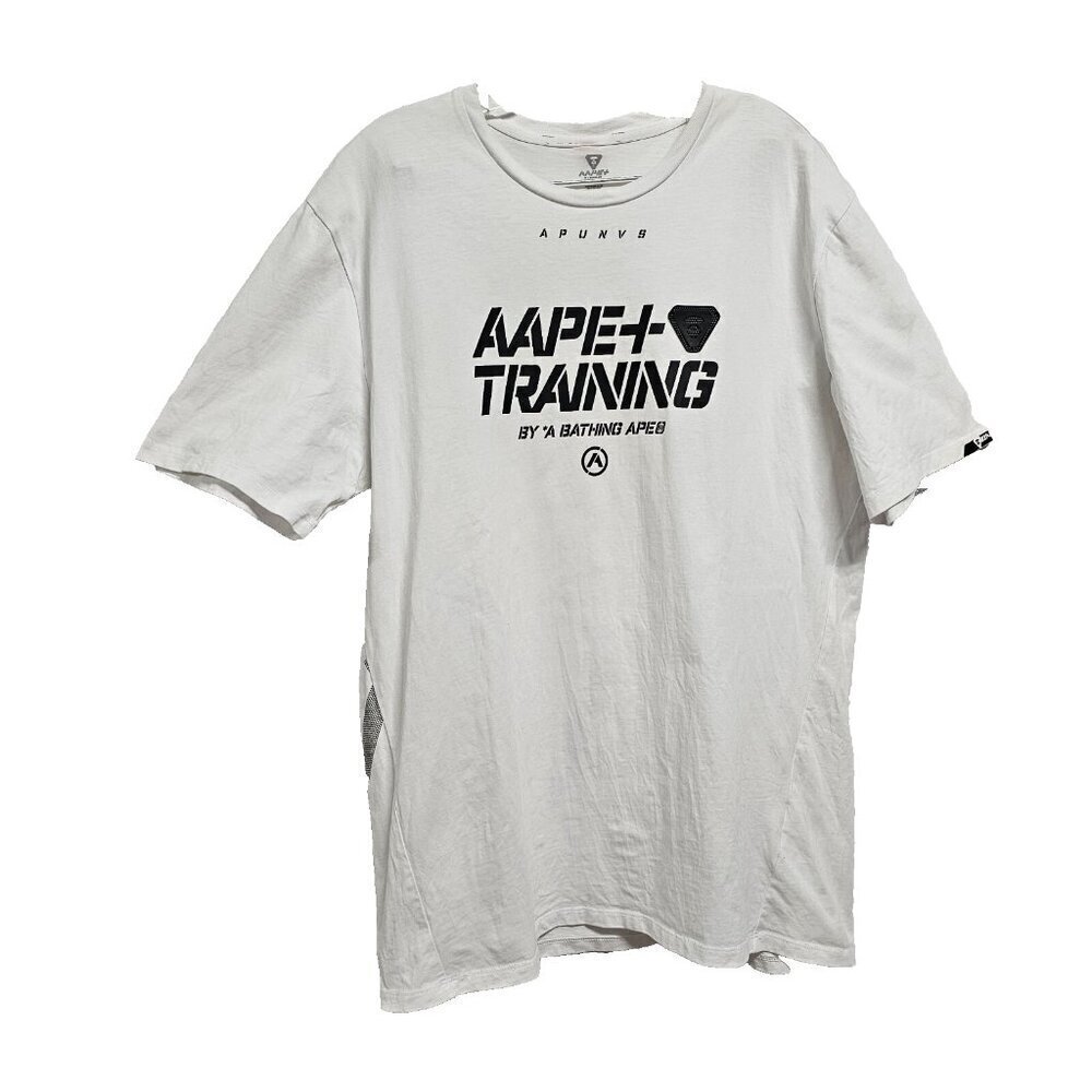 AAPE Training by A Bathing Ape Men s T-shirt Size XL White Cotton